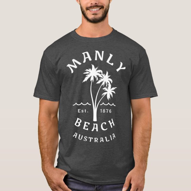 Retro Manly Beach Original Australia Graphic T Shirt (Framsida)