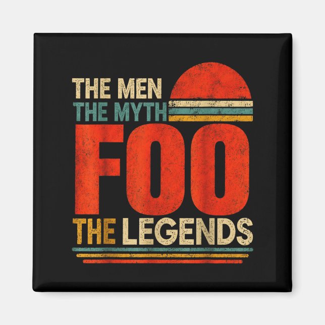 Retro Mannen Myten Foo Legender Män Kvinnor Barn Magnet (Framsidan)