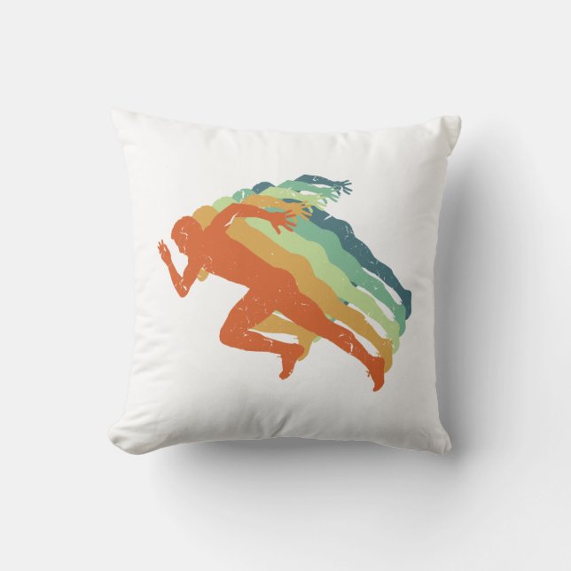 Retro Marathon Springer Running Player Sportfantas Kudde (Framsida)