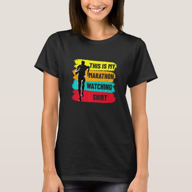 Retro Marathoner Runner Running This Is My Maratho T Shirt (Framsida)