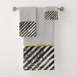 RETRO MARBLE RAND GRÅTT BATHROOM TOWEL SET