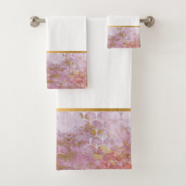 RETRO MARBLE ROSA SJÖJUNGFRU INSPIRED BATHROOM SET
