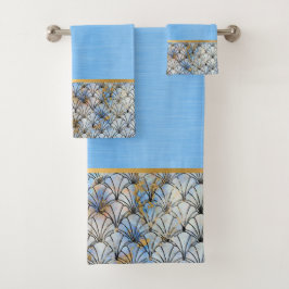 RETRO MARBLE SNÄCKA BLUE BATHROOM SET