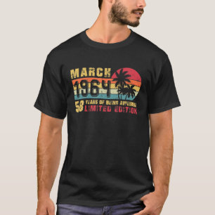 Retro March 1964 58 Years Old Begränsad Edition 5 T Shirt