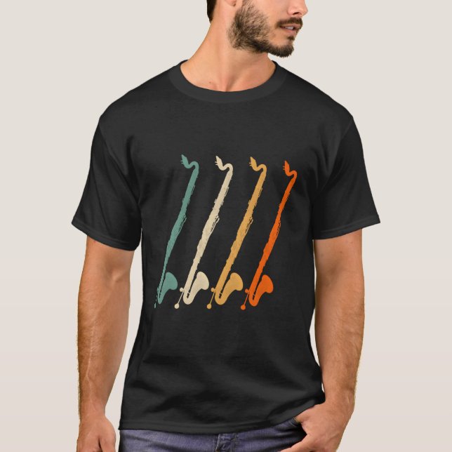 Retro Marching Band Bass Clarinet T Shirt (Framsida)