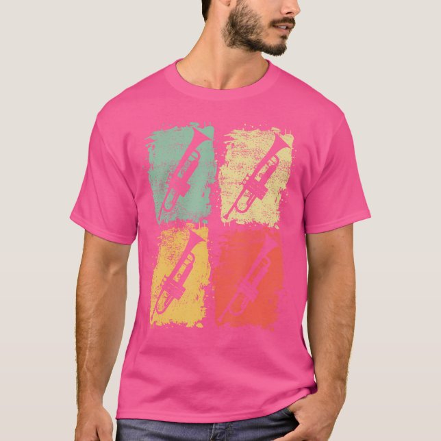 Retro Marching Band Trumpet T Shirt (Framsida)
