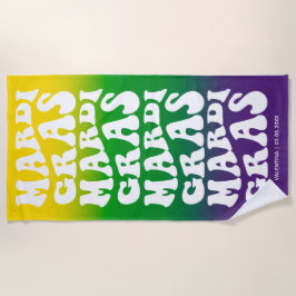 Retro Mardi Gras Design Ombre Monogram