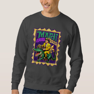 Retro Mardi Gras Funny Trump Mardi Gras 2025 Lång Ärmad Tröja