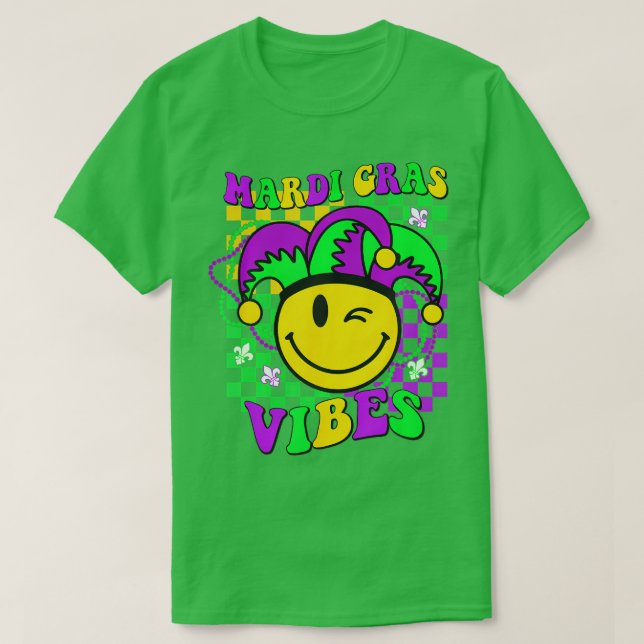 Retro Mardi Gras New Orleans Manar Women Kids TShi T Shirt (Design framsida)