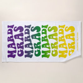 Retro Mardi Gras Ombre Text