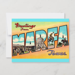 Retro Marfa Texas Hälsning Vykort