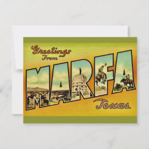 Retro Marfa Texas Hälsning Vykort