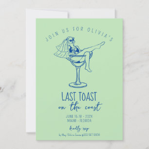 retro marg kust bachelorette helg inbjudningar