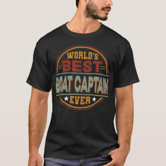 Retro märke Världens bästa båtkapten T Shirt