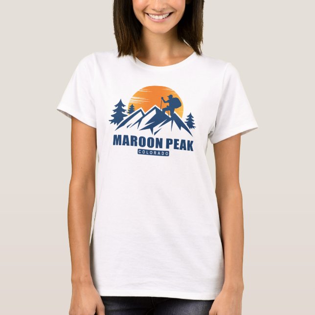 Retro Maron-toppen Hike T-Shirt (Framsida)