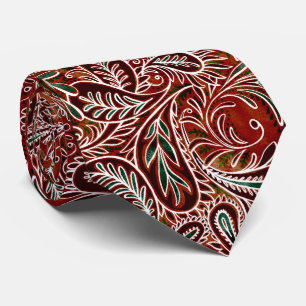Retro Maroon Teal Paisley Mönster Slips