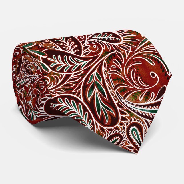 Retro Maroon Teal Paisley Mönster Slips (Rullad)