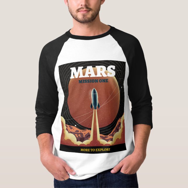 Retro Mars expedition T Shirt (Framsida)