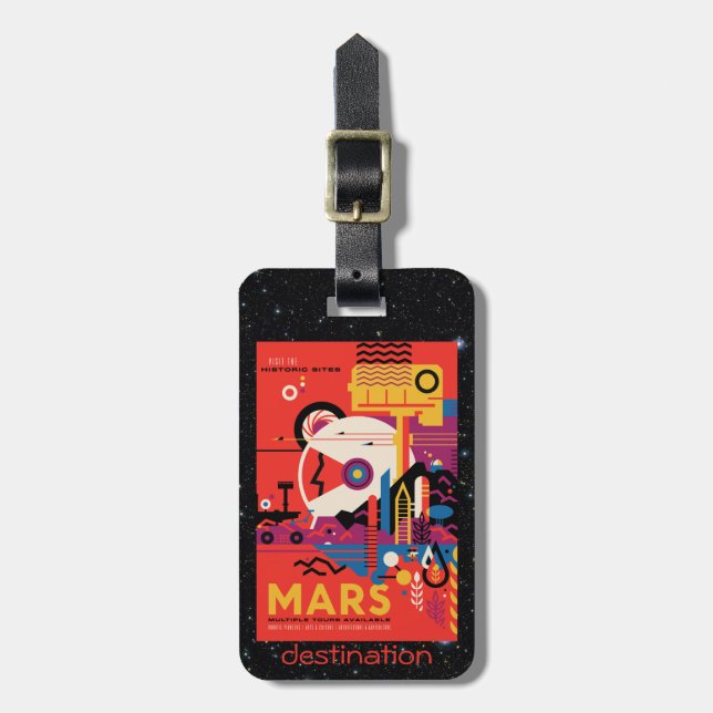 Retro Mars Historik Sites - rymdturism Bagagebricka (Vertikal Framsida)