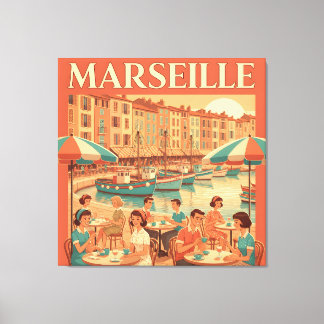 Retro Marseille: Fransken Riviera på 1950-talet Canvastryck
