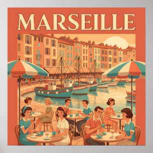 Retro Marseille: Fransken Riviera på 1950-talet Poster