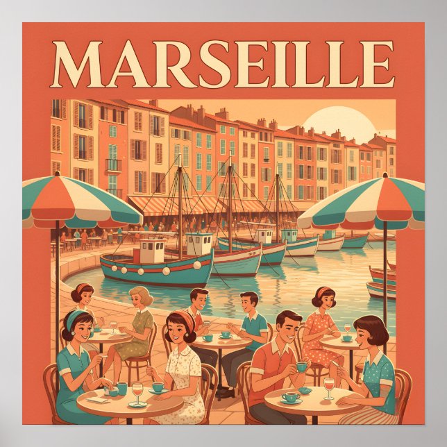 Retro Marseille: Fransken Riviera på 1950-talet Poster (Framsidan)
