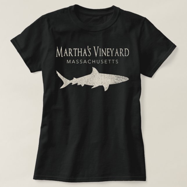 Retro Martha's Vineyard MORSA Shark T Shirt (Design framsida)