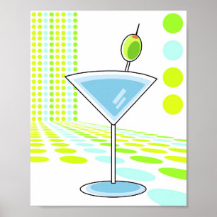 Retro Martini 8x10 affisch