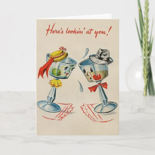 Retro Martini-årskort Kort