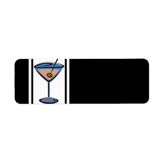Retro Martini Cocktail-Adressetiketter Returadress Etikett (Framsidan)