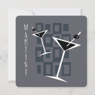 Retro Martini Cocktail Party-inbjudningar Inbjudningar
