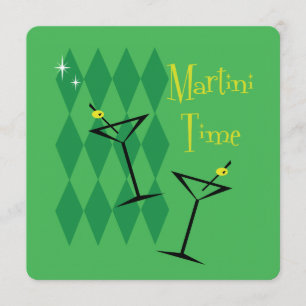 Retro Martini Cocktail Party-inbjudningar Inbjudningar