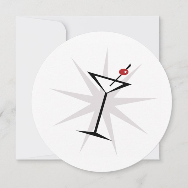 Retro Martini Cocktail Party-inbjudningar Inbjudningar (Framsida)