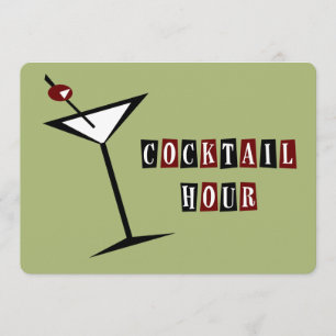 Retro Martini Cocktail Party-inbjudningar Inbjudningar