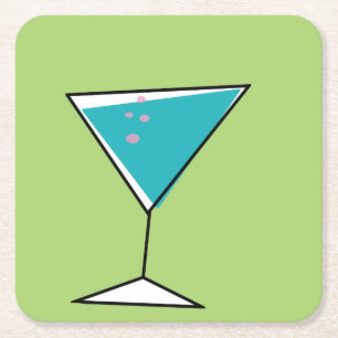 Retro Martini kustfartyg Underlägg Papper Kvadrat