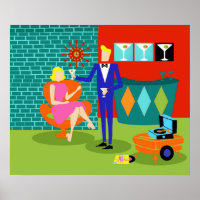 Retro Martini lite Poster