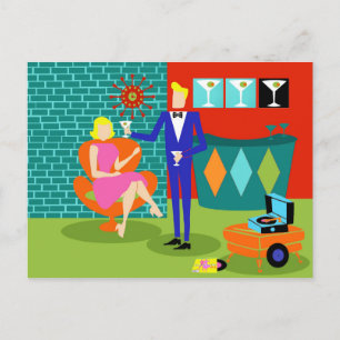 Retro Martini par vykort