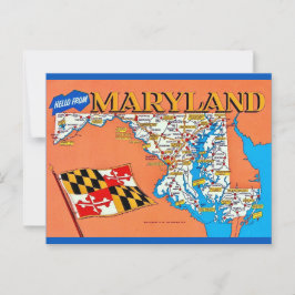 Retro Maryland Kartkort Vykort
