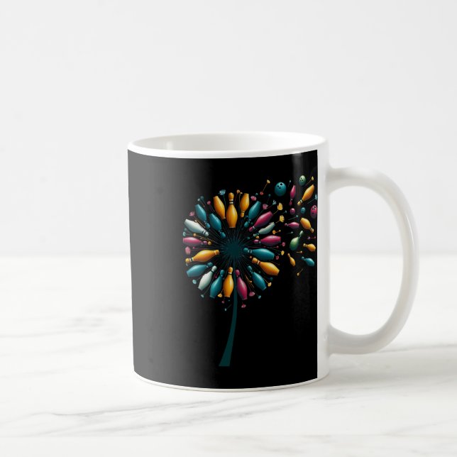 Retro Maskros Bowlingkäglor Bowler Bowlingspelare Kaffemugg (Höger)