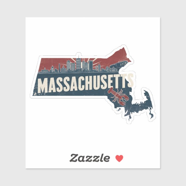 Retro Massachusetts Sticker Klistermärken (Ark)