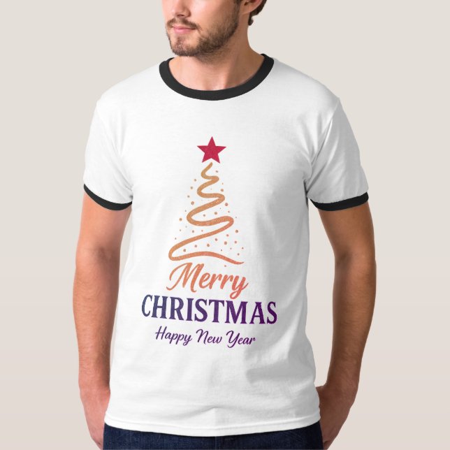 Retro Matchande Julringad Tee USA (Framsida)