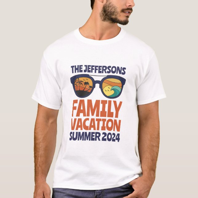 Retro Matching Family Beach Vacation från Resa T Shirt (Framsida)