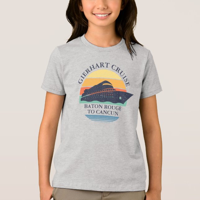 Retro Matching Family Cruise Personlig Vacation T Shirt (Framsida)