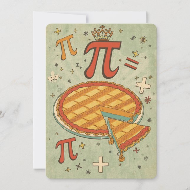 Retro Math Pi Day Card Inbjudningar (Framsida)
