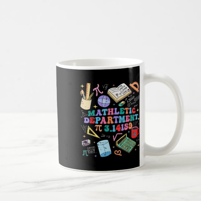 Retro Mathletic Department Pi Dag 3.14 Funny Math Kaffemugg (Höger)