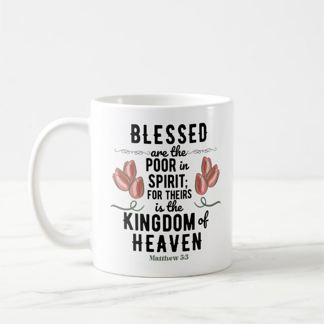 Retro Matthew 5:3 Bible Verse Mugg (Vänster)