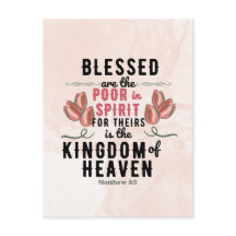 Retro Matthew 5:3 Tulips vattenfärg