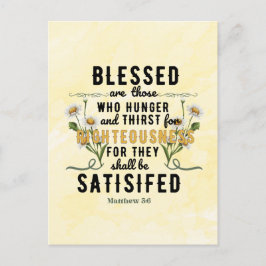 Retro Matthew 5:6 Daisy Vattenfärg Vykort