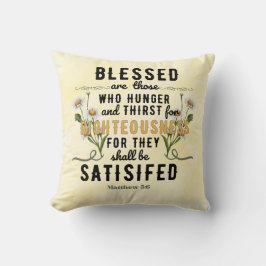 Retro Matthew 5:6 Vattenfärg Kudde