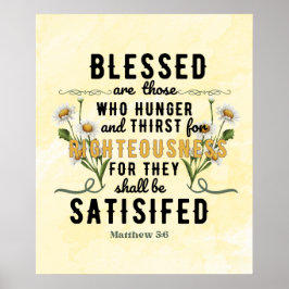 Retro Matthew 5:6 Vattenfärg Poster